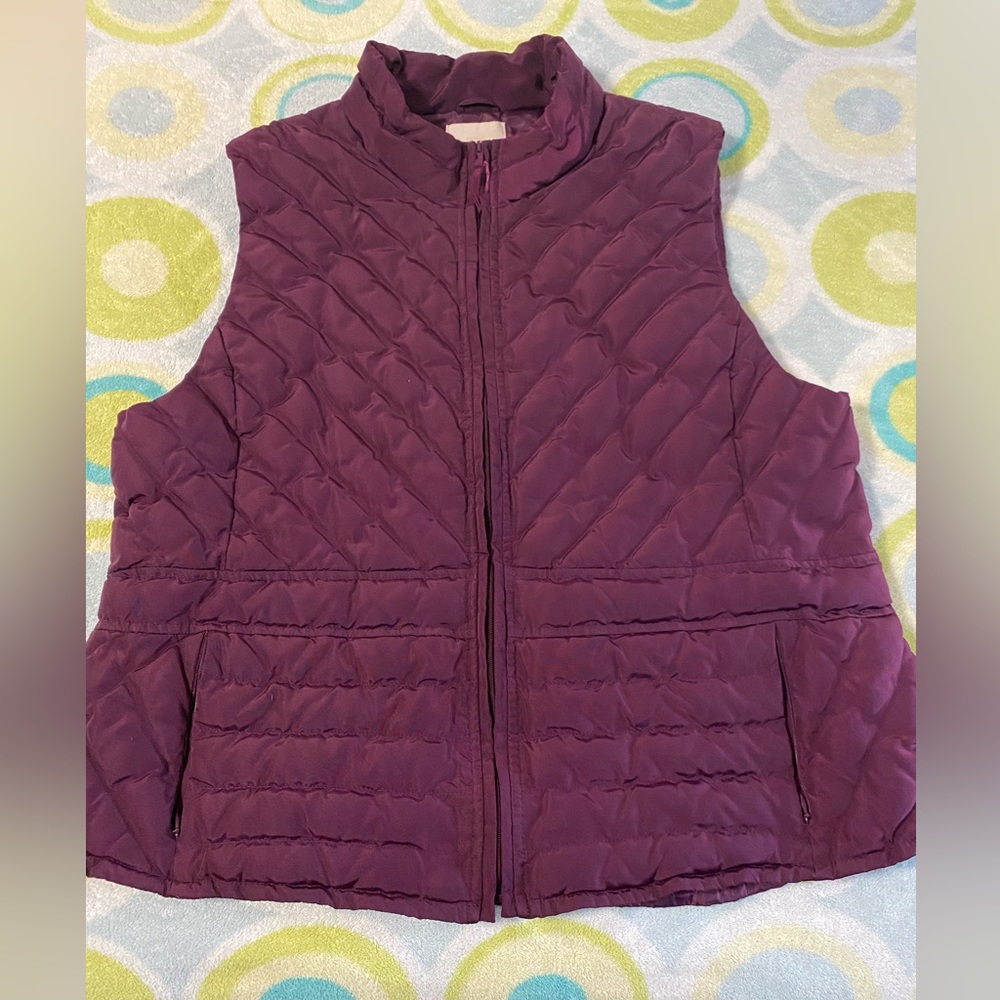 Ann Taylor Loft XL Dark Purple Quilted Vest